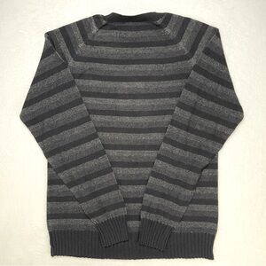 Men’s Sweater Large Crew Long Sleeve Black and Grey  Casual Dress